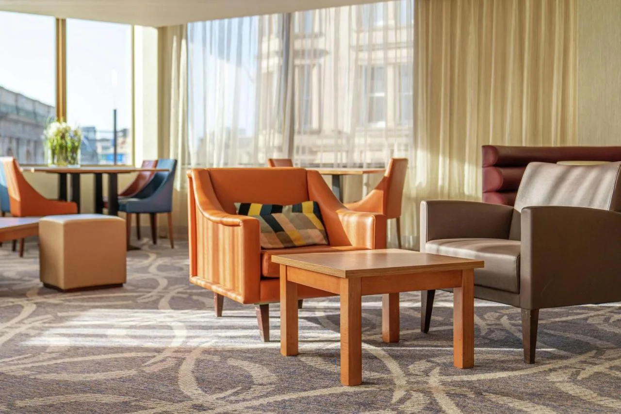 Hotel lobby with seating near the entrance at Hampton by Hilton Newcastle