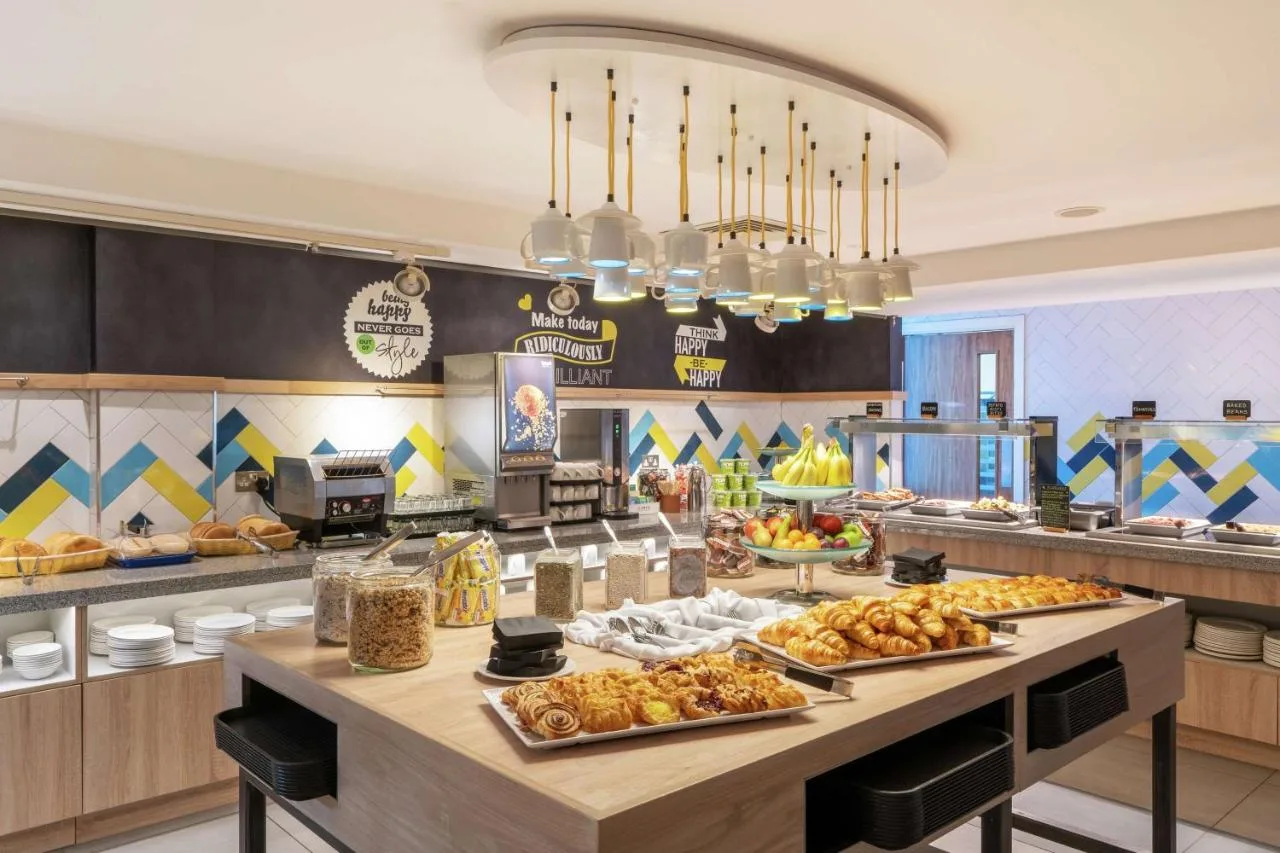 Breakfast buffet spread at Hampton by Hilton Newcastle, Newcastle upon Tyne